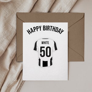 Verjaardagskaart voetbalshirt Newcastle United --- (meerdere kaartformaten beschikbaar)