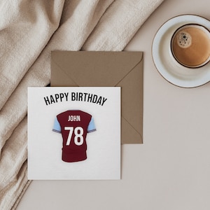 West Ham United Football Shirt Geburtstagskarte --- (mehrere Kartengrößen erhältlich)