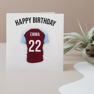 Aston Villa voetbalshirt verjaardagskaart --- (meerdere kaartformaten beschikbaar) via