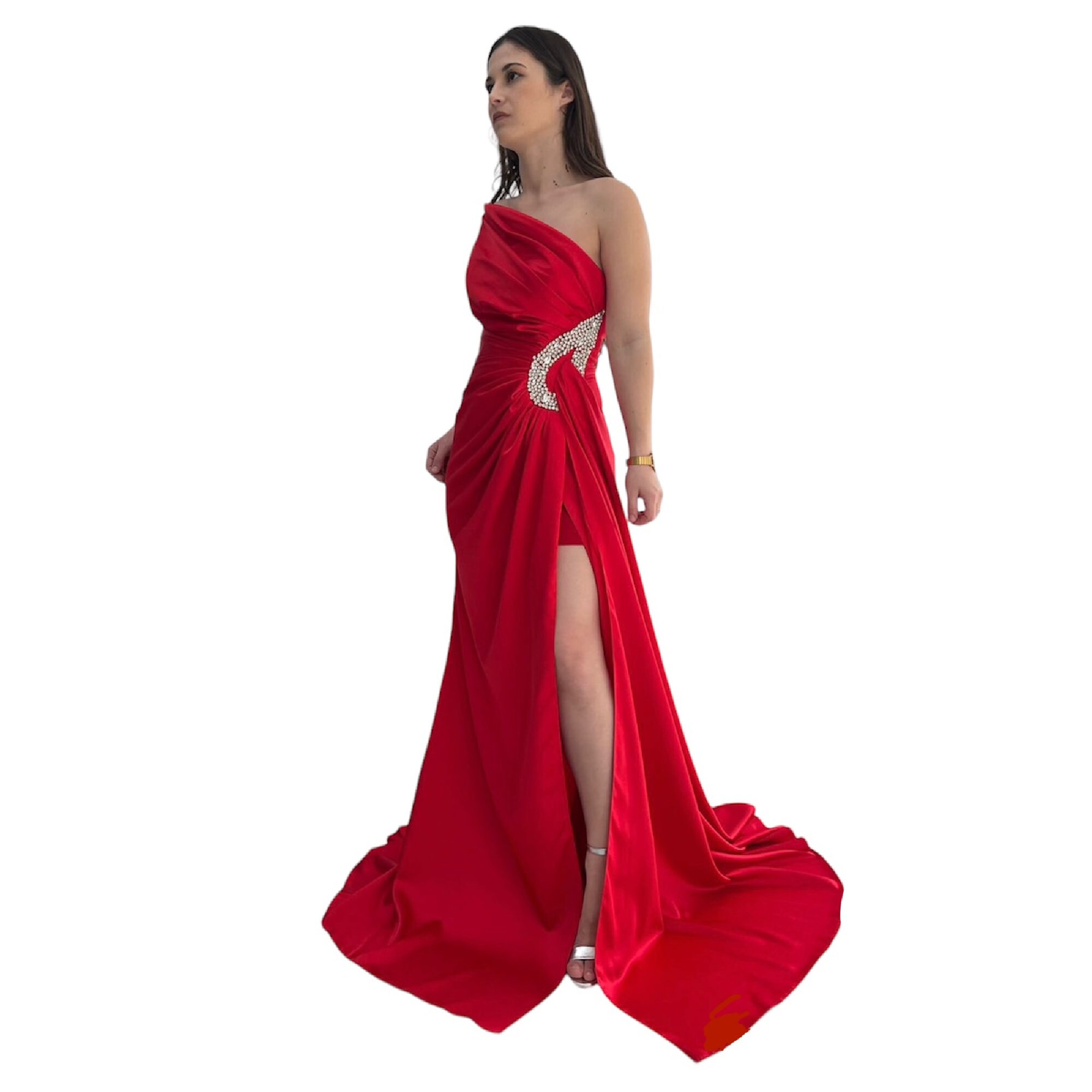 haute couture red dress Jovani 43856 Size 6 Red/Nude Long Lace Fitted Prom Dress Scoop Neck Co