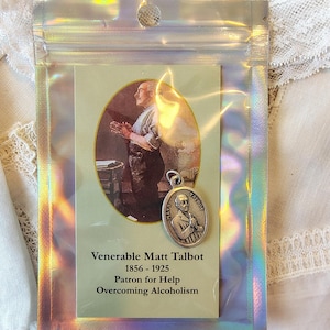 Catholic Sobriety Gift Saint Medal Matt Talbot Prayer Card Recovery Gift Addiction Recovery Journey Keepsake Religious Medal Italian Made