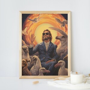 The Creation of Adam with Sunglasses Animals - Modern Printable Wall Decor, Modern Wall Art