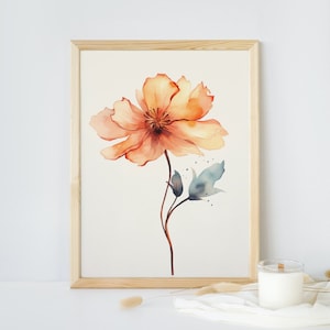 Beauté enchanteresse de l&#39;aquarelle, peinture de fleurs, art mural imprimable, produit numérique, art imprimable, art mural moderne, décoration murale
