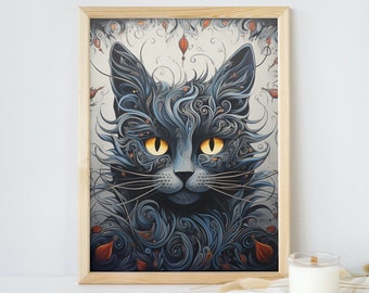 Whiskered Whimsy - Cat Printable Wall Art
