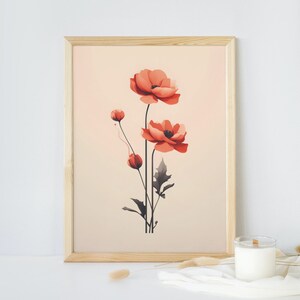 Minimal Design Flower, Printable Wall Art, Digital Product, Printable Art, Modern Wall Art