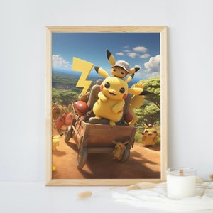 Pikachu&#39;s Adventure Safari Printable Wall Art