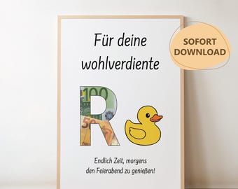 Retirement gift | Farewell gift for colleagues on retirement | Retirement | Retirement | Instant PDF download for self-printing