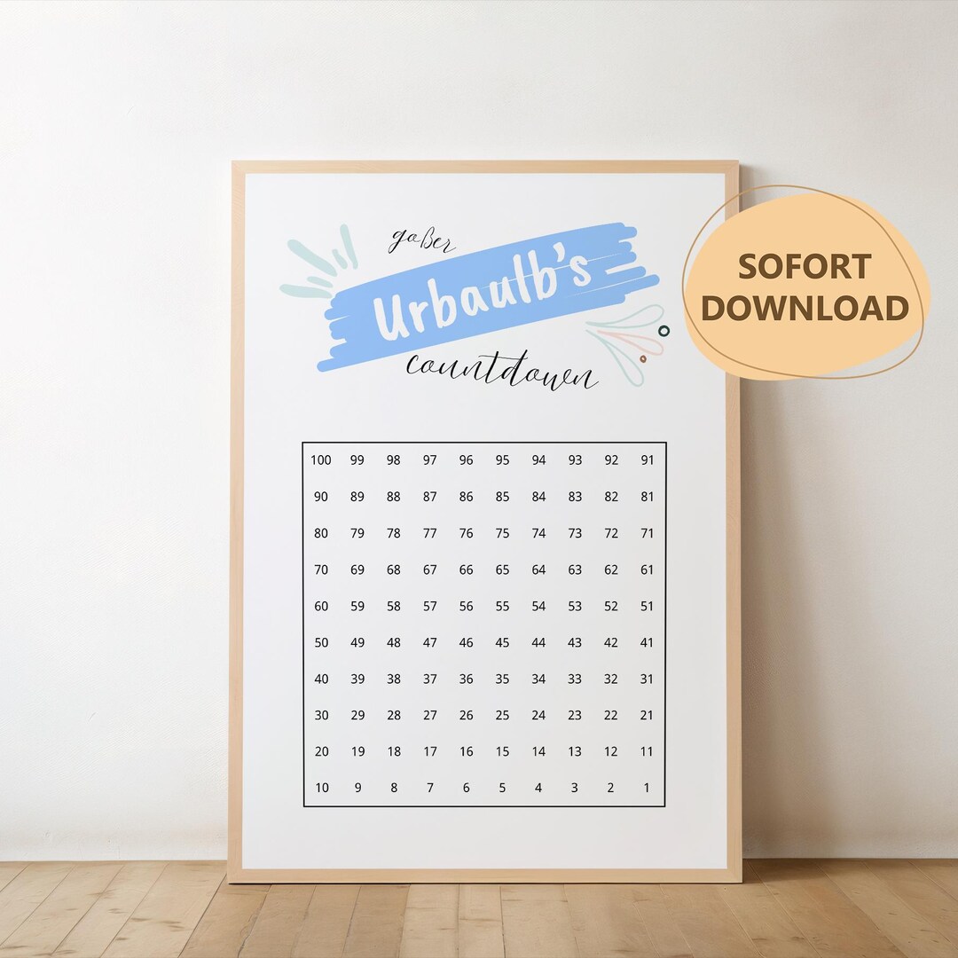 Countdown Check Off 100-day Vacation Countdown Calendar | Check-in or Check-off Vacation ...