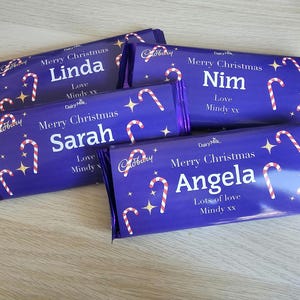 Personalized Cadbury Chocolate Bar Wrapper, Christmas Anniversary Gift