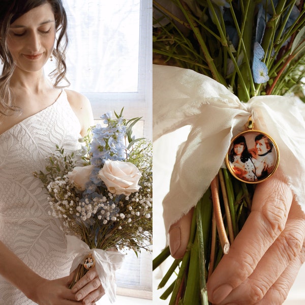 Bouquet Charm, Personalized Photo Charm, Wedding Bouquet Charm, Memorial Bouquet Charm, Bride Gift