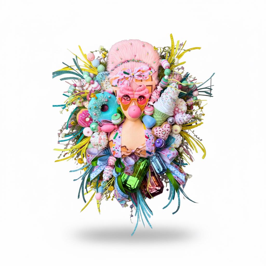 Whimsy Pop Candy and Ice Cream Front Door Wreath | Maximalist Whimsical Pop Art ...