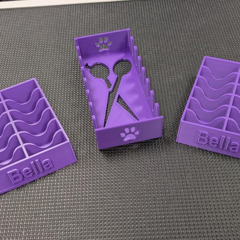 🎁 3d printed Pet grooming Scissor holder and Blade Caddy - Customizable size and color