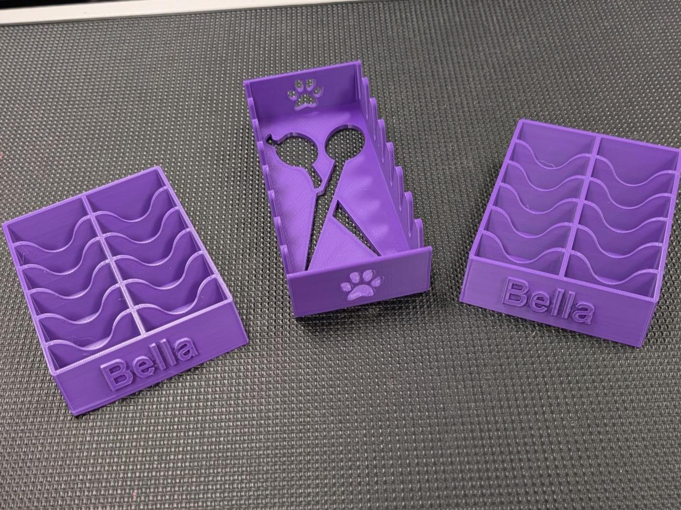 3d printed Pet grooming Scissor holder and Blade Caddy - Customizable size and color