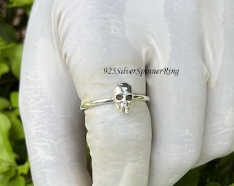 Sterling Silver Skull Ring: Handmade Gothic Punk Band