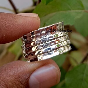 Sterling Silver Spinner Ring: Anxiety Relief Meditation Band