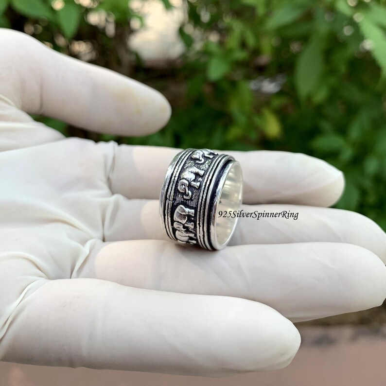925 Sterling Silver Elephant Spinner Ring: Fidget Anxiety Band - Etsy