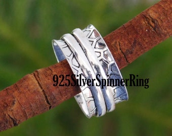 Sterlingzilveren spinnerring: 925 fidgetring voor verlichting van angst