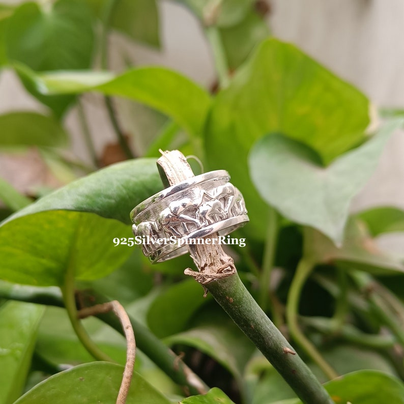 Elephant Spinning Handmade 925 Sterling Silver Elephant Spinner Ring ...