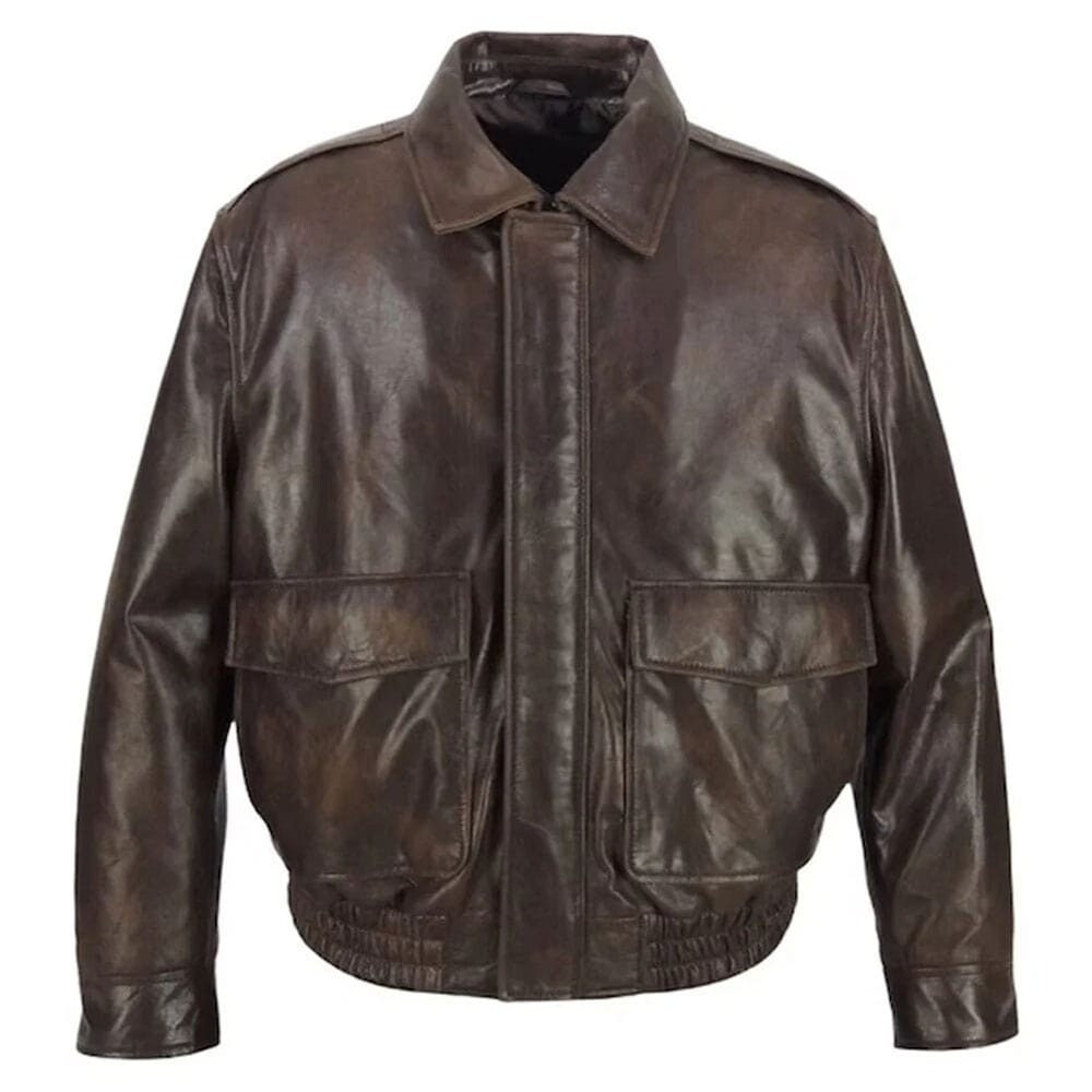 A2 Flight Aviator Military Bomber Jacket Distressed Brown Real Leather ...