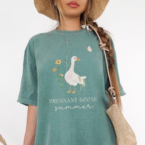 Koszulka letnia dla ciężarnej dziewczyny, ogłoszenie o ciąży wiosennej, koszulka Silly Goose, ogłoszenie o ciąży bliźniaczej, ujawnienie ciąży, prezent na baby shower