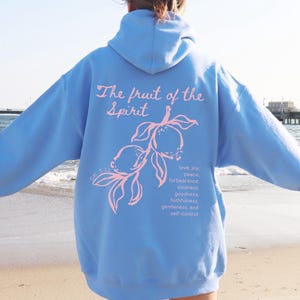 Fruit of the Spirit Jesus Hoodie Christian Merch Jesus Loves You Old Money Aesthetic Doodle Bible Verse Shirt Faith Based Lemon Sweatshirt