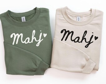 Mahjong Sweatshirt Mahj Pullover Mahjong Liebhaber Geschenk Spielabend Rundhals Mah Jongg Spieler Shirt Mahjong Club Turnier Gruppe passende Shirts