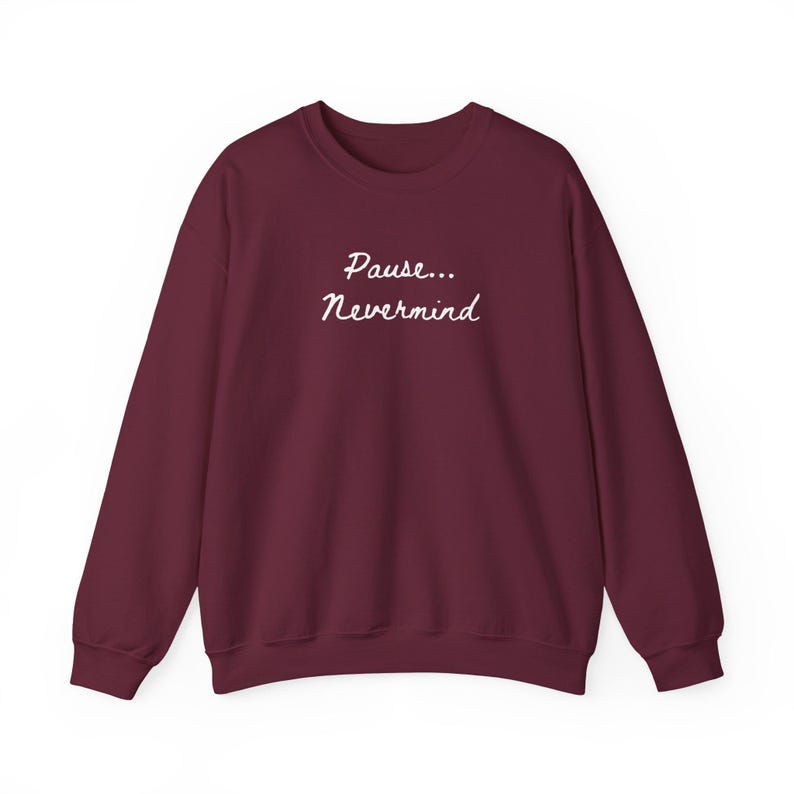 Pause Nevermind Mahjong sweatshirt Mahj Sweater Mahjong Gifts Mahjong Lover Gift Game Night Crewneck Mah Jongg Funny Mahjong Apparel Maroon