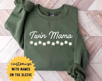 Personalized Twin Mom Sweatshirt Twin Pregnancy Announcement Custom Twin Mama Shirt Mothers Day Gift Mother Of Twins Gift In My Twin Mom Era