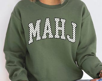 Mahjong Sweatshirt Mahj Polka Dots Sweater Mahjong shirt Mahjong Gift Ideas Game Night Crewneck Mah Jongg Player Shirt Mahjong Club Apparel