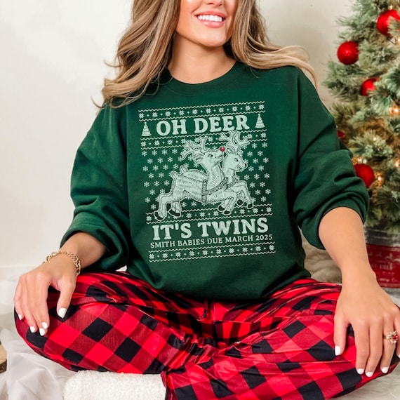 Felpa con renna, maglione brutto personalizzato, annuncio di