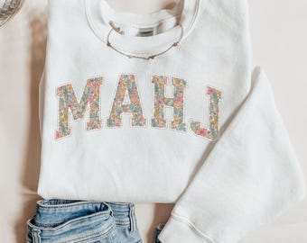 Mahjong Sweatshirt Floral Mahj Sweater Mahjong Lover Gift Game Night Crewneck Mah Jongg Player Shirt Mahjong Club Tournament Merch Apparel