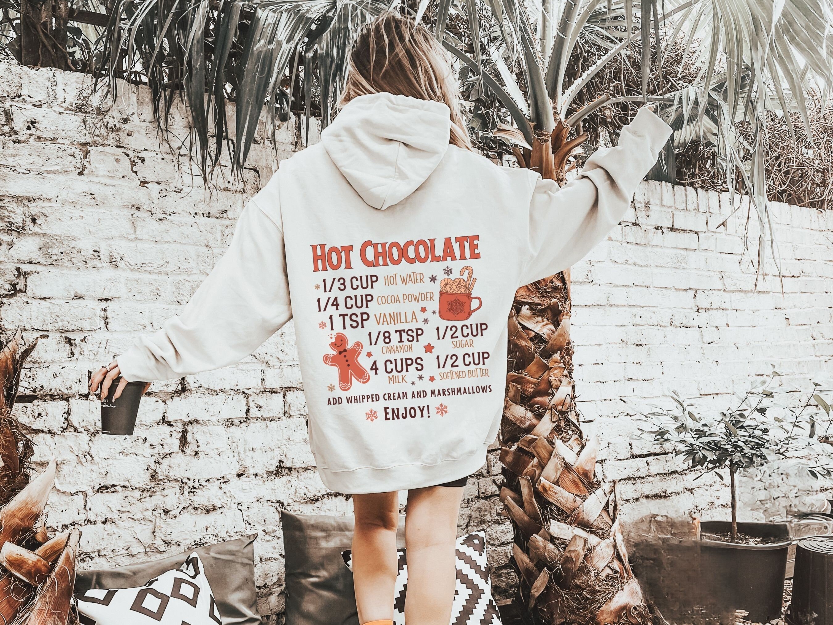 Christmas Cookies Hoodie Gingerbread Sweatshirt Preppy Stuff Preppy Clothes Teens Trendy Holiday Hoodie Hot Chocolate Recipe Sweater Etsy