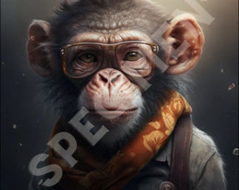 Ape-titude: The Brainy Primate in Glasses and Overalls