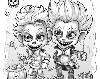 Glowing Ghouls, Illuminate Your Halloween Clowns Art, Haunted Harmonies, A Digital Coloring Spectacle