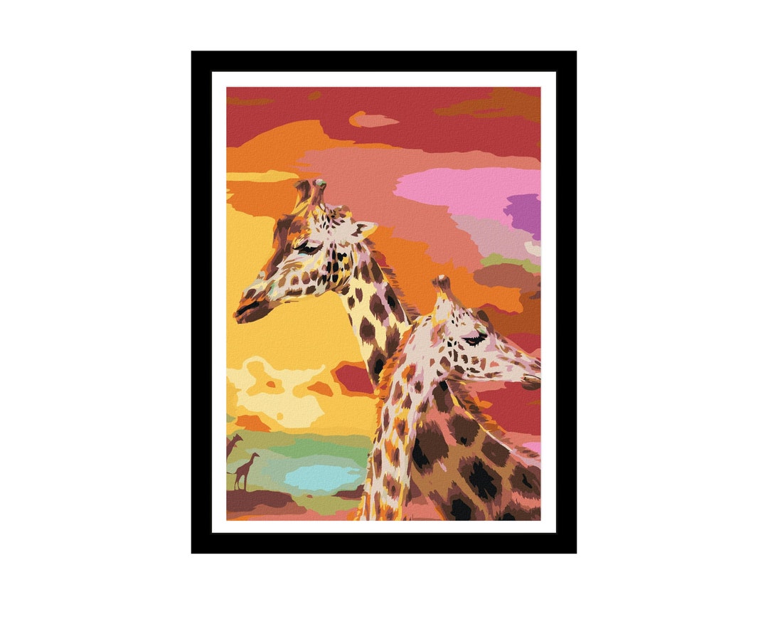 Watercolor Giraffe Printable Bedroom Art Print Adorable Etsy