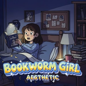 Bookworm Coloring Pages | Cozy Aesthetic Printable Pages for Girls | Digital Download, Relaxing Stress Relief, Introvert & Book Lover Gift