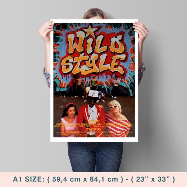 Wild Style, Charlie Ahearn, 1983 - Hip Hop Movie - Japanese Version - Vintage Retro Cinema Poster, Premium Semi-Glossy Paper