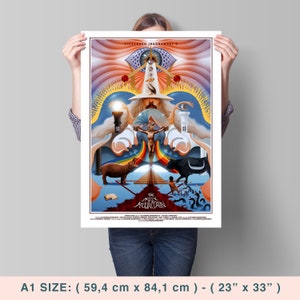 The Holy Mountain, La montaña sagrada, Alejandro Jodorowsky, 1973 - Póster de película vintage de alta calidad, papel semibrillante premium