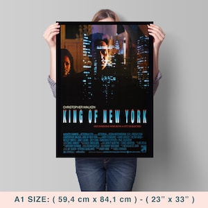 Rey de Nueva York, Abel Ferrara, Christopher Walken, 1990 - Póster de película vintage de alta calidad, papel semibrillante de primera calidad