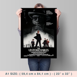 Gli intoccabili, Brian De Palma, Robert De Niro, Sean Connery, 1987 - Poster di film vintage di alta qualità, carta semilucida premium