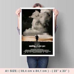 Saving Private Ryan, Steven Spielberg, Tom Hanks, Matt Damon, 1998 - High Quality Retro Movie Poster, Premium Semi-Glossy Paper