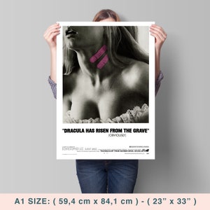 Dracula Has Risen from the Grave, Freddie Francis, Rupert Davies, 1968 - Hochwertiges Vintage-Retro-Filmplakat, Premium-Halbglanzpapier