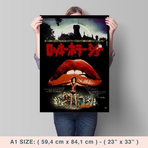 The Rocky Horror Picture Show, 1975 – Affiche de film édition japonaise RARE – Affiche de film vintage de haute qualité, papier semi-brillant de qualité supérieure