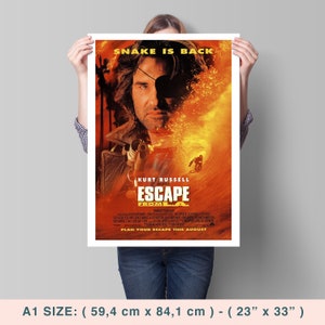 エスケイプ・フロム・L.A.、ジョン・カーペンター、カート・ラッセル、1996年 - 高画質映画ポスター、プレミアム半光沢紙