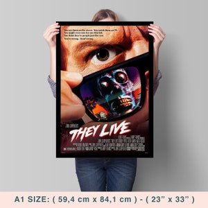 They Live, John Carpenter, 1988 - High Quality Retro Movie Poster, Premium Semi-Glossy Paper