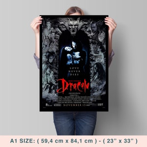 Drácula de Bram Stoker, Francis Ford Coppola, Gary Oldman, Winona Ryde, 1992 - Póster de película retro HQ, papel semibrillante premium