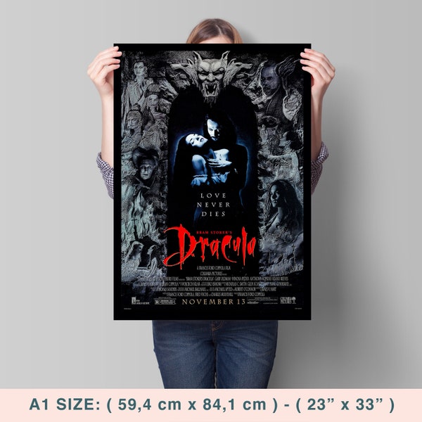 Bram Stoker's Dracula, Francis Ford Coppola, Gary Oldman, Winona Ryde, 1992 - HQ Retro Movie Poster, Premium Semi-Glossy Paper