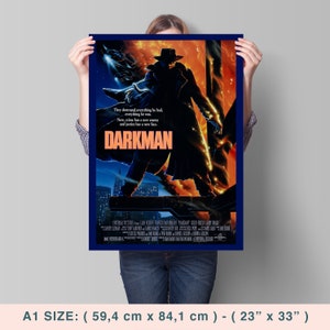 ダークマン、サム・ライミ、リーアム・ニーソン、1990年 - 高品質ヴィンテージ映画ポスター、プレミアム半光沢紙