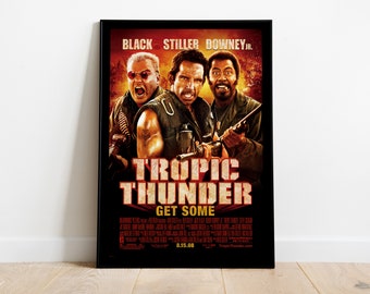 Tropic Thunder, Ben Stiller, Jack Black, Robert Downey Jr., 2008 - High Quality Movie Poster, Premium Semi-Glossy Paper