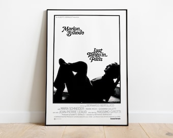 Last Tango in Paris, Bernardo Bertolucci, Marlon Brando, 1972 - High Quality Vintage Movie Poster, Premium Semi-Glossy Paper